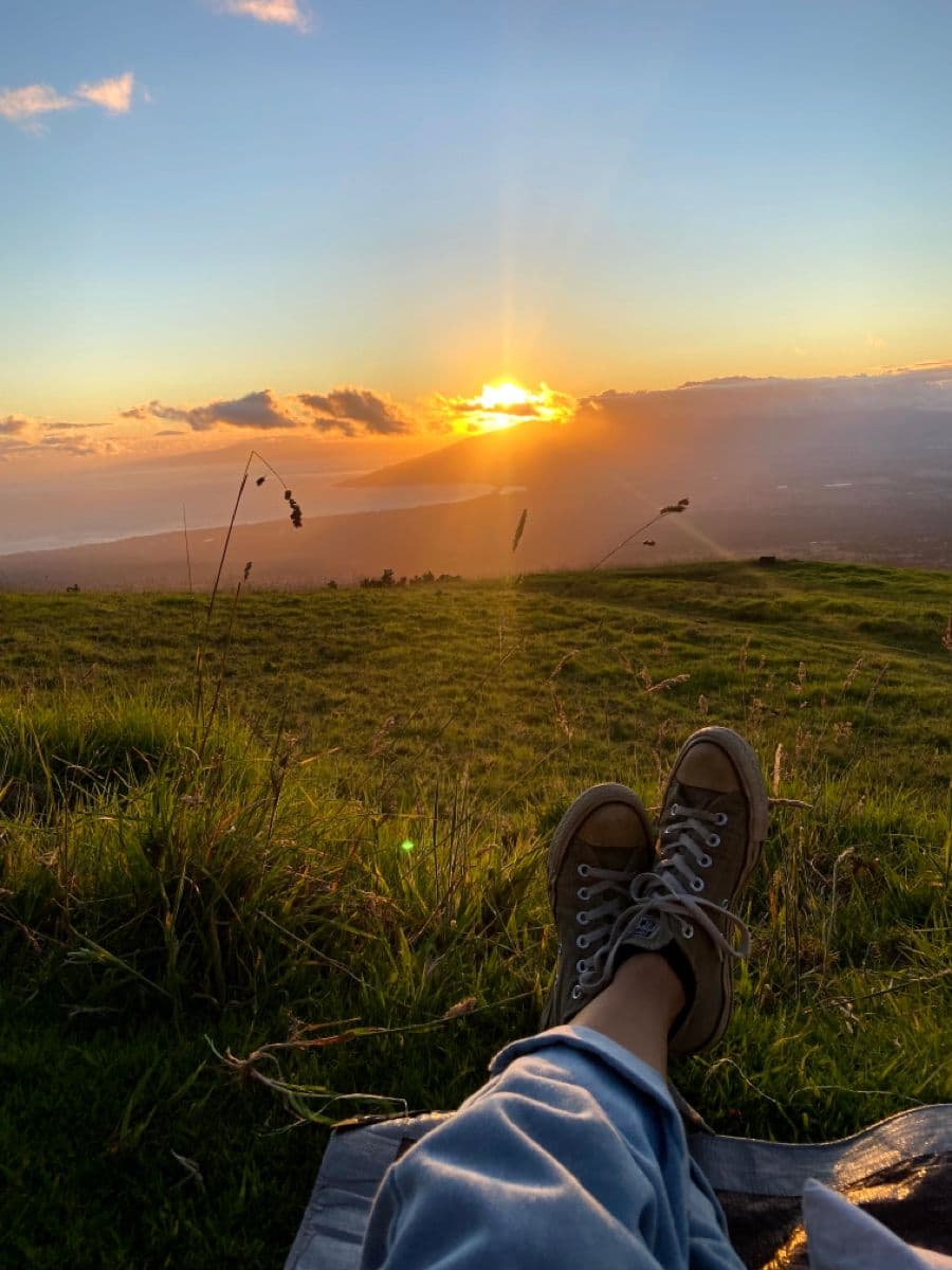 Lifestyle creator in a cozy kitchen with warm morning light